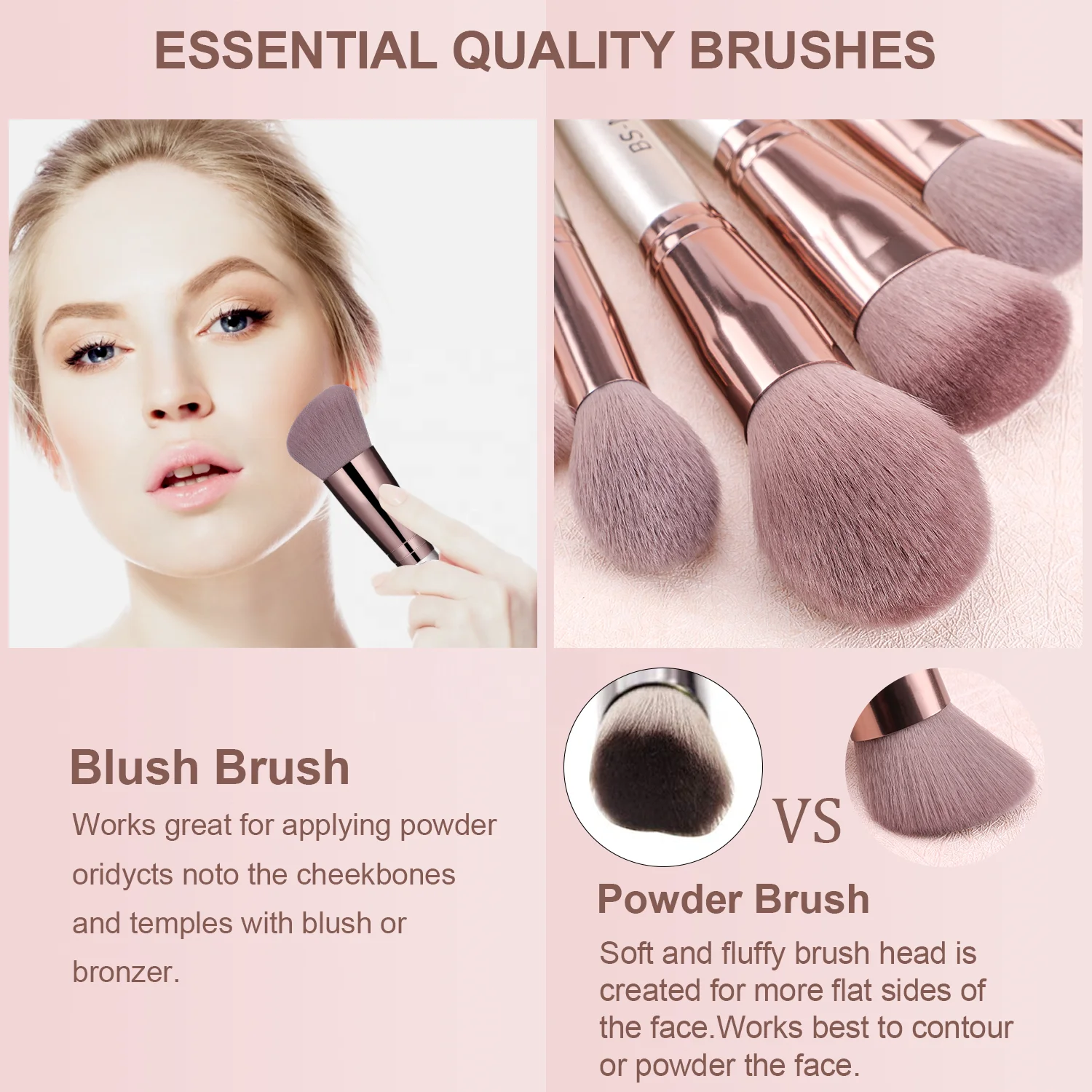 Luxury 15PCS Vegan Makeup Brushes OEM ODM Wholesale Synthetic Private Label Face Cosmetic Makeup Brush Set