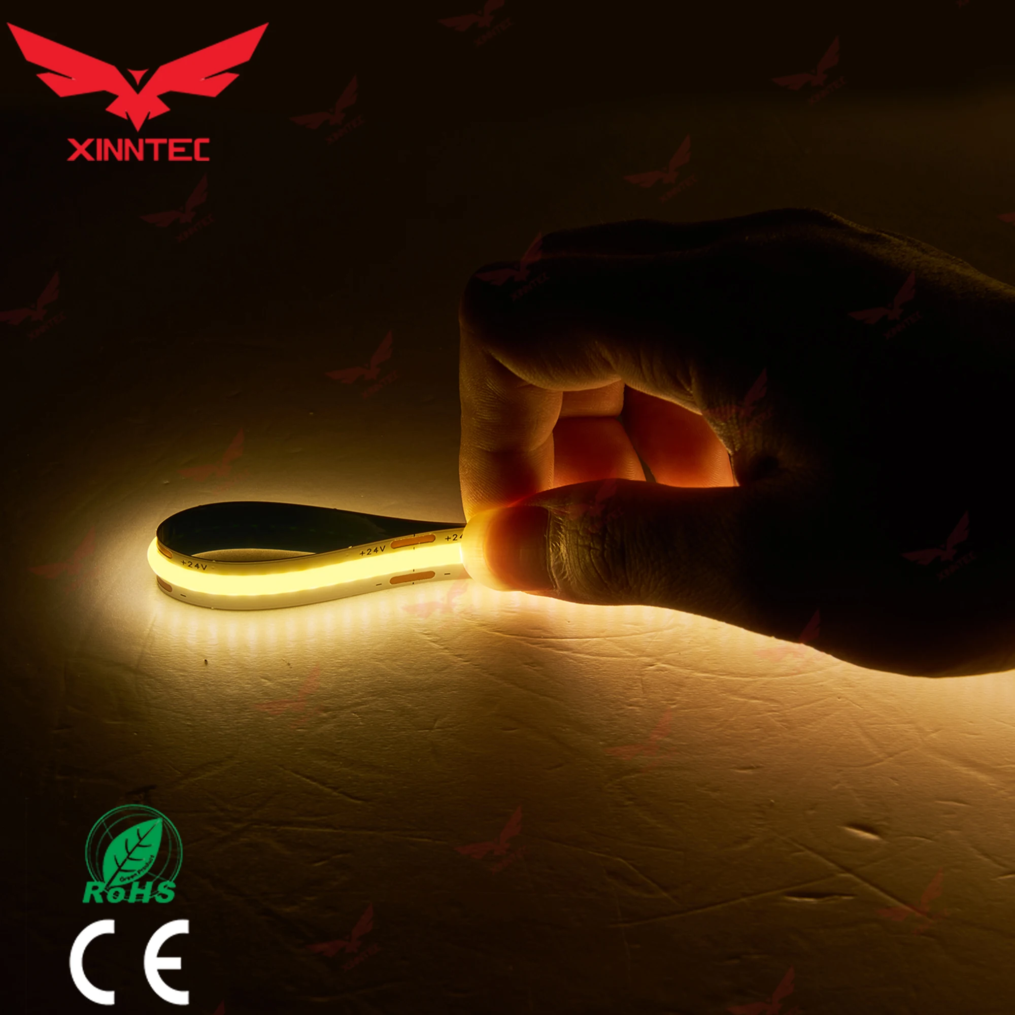  DC12V / DC24V Cuttable 11W IP44 256 Chips 8 mm Width Flexible 3M Tape Light Luz de la tira LED strip COB Strip