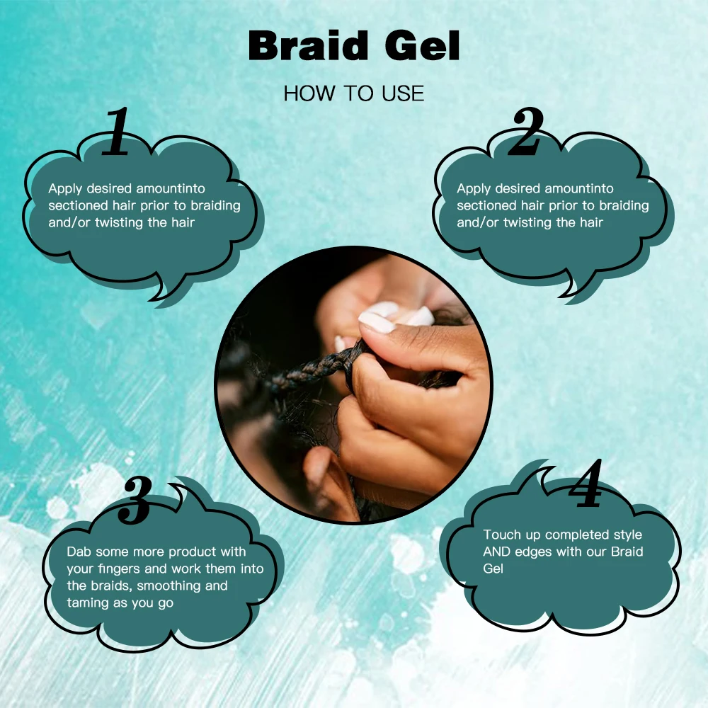 200g Shining and Conditioning Hair Gel Extra Hold All Hair Types Twisting Smooth Extra Hold Braid Hair Gel