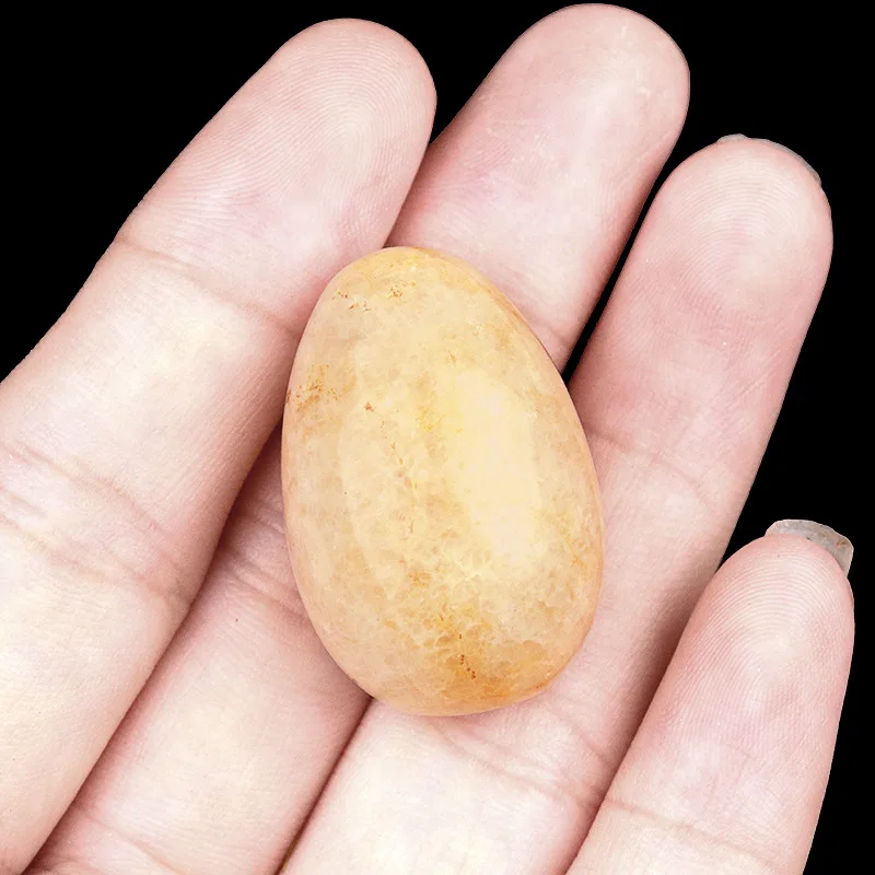 Popular Design Natural Yellow Jade Stone Bird Eggs Crystal Stone Crafts For Kids Educational Toys