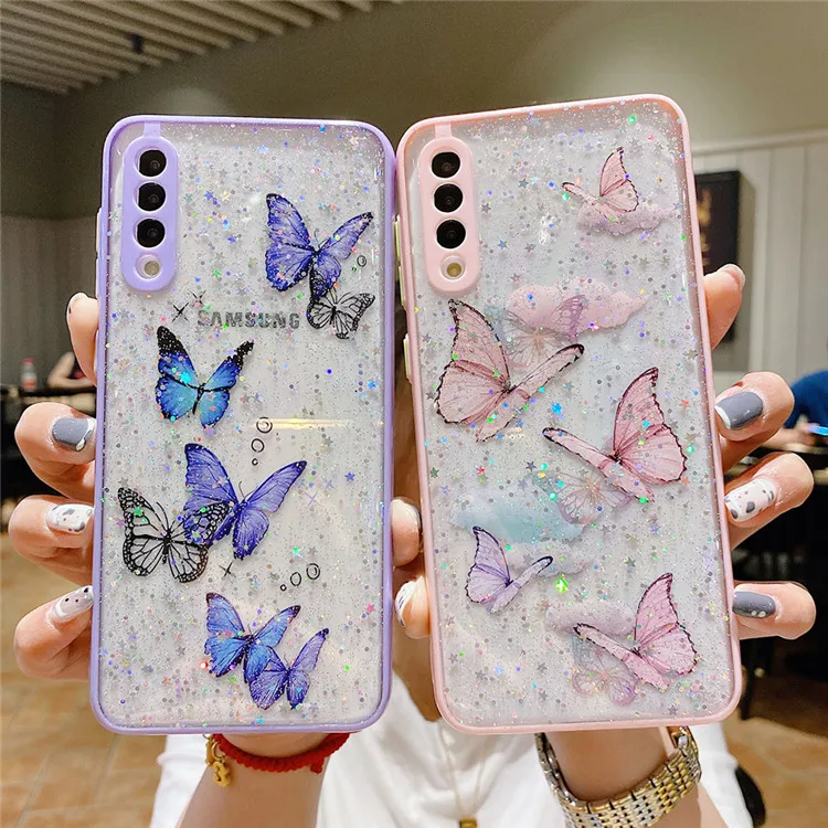 New Design Luxury Mobile Phone Cover for For Samsung A32 A52 A72 S21 S21Plus S20 FE A51 A71 Soft Cover Butterfly Case