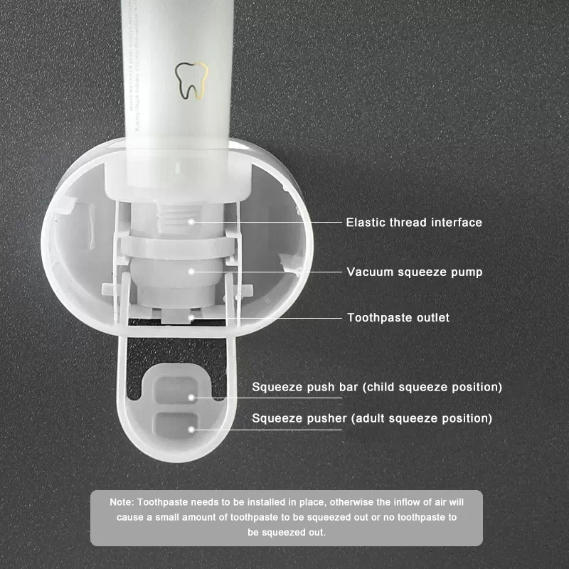 hot sale Household Automatic Toothpaste Dispenser Squeezer Bathroom Plastic Wall Mounted Toothpaste Dispenser