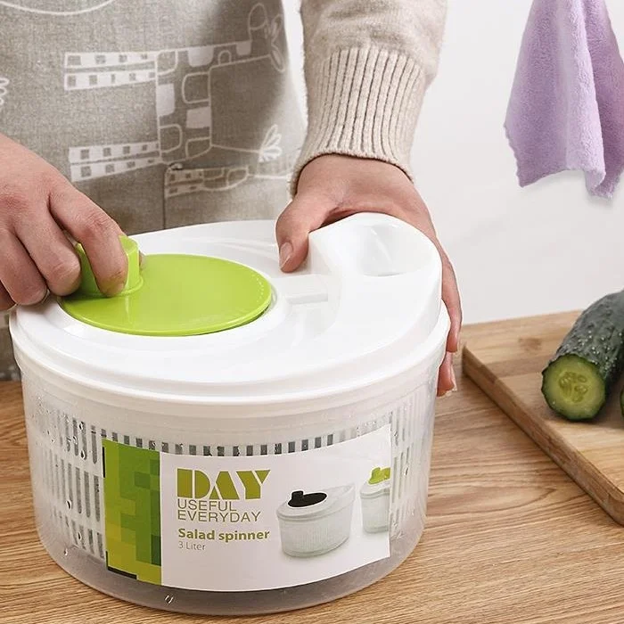 Multifunctional Home Kitchen Salad/Fruit/Dry Vegetable Dehydrator Handy Hand-Crank Draining Gadget Sink Aluminum Plastic