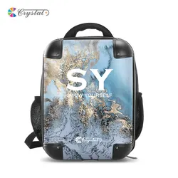 Crystal Hard Shell Backpack Transparent Clear Customized Print Backpack Unisex Fashion Clear PC Backpack