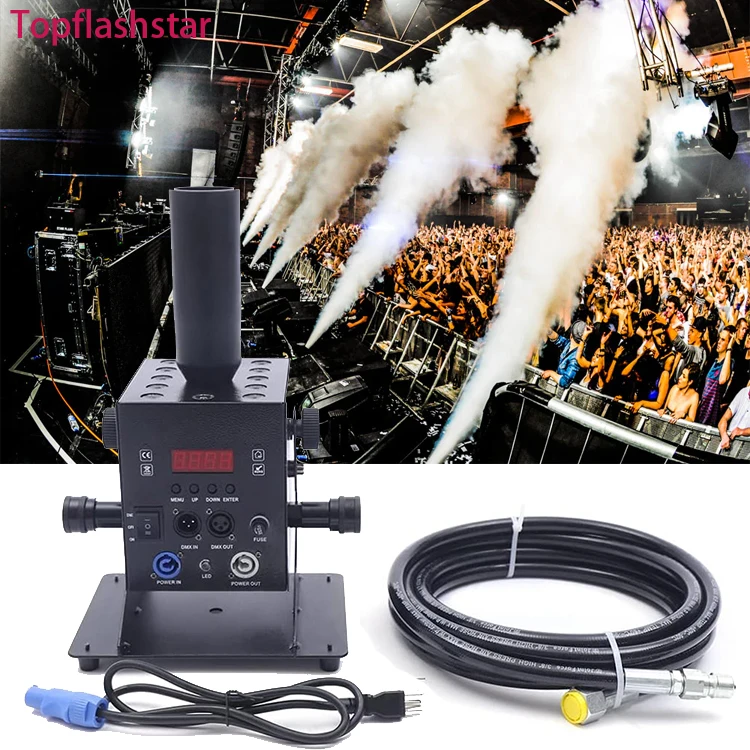 DMX CO2 Jet Machine With 12PCS RGB 3in1 Leds Spray Smoke Machine For Night Club Stage Performance