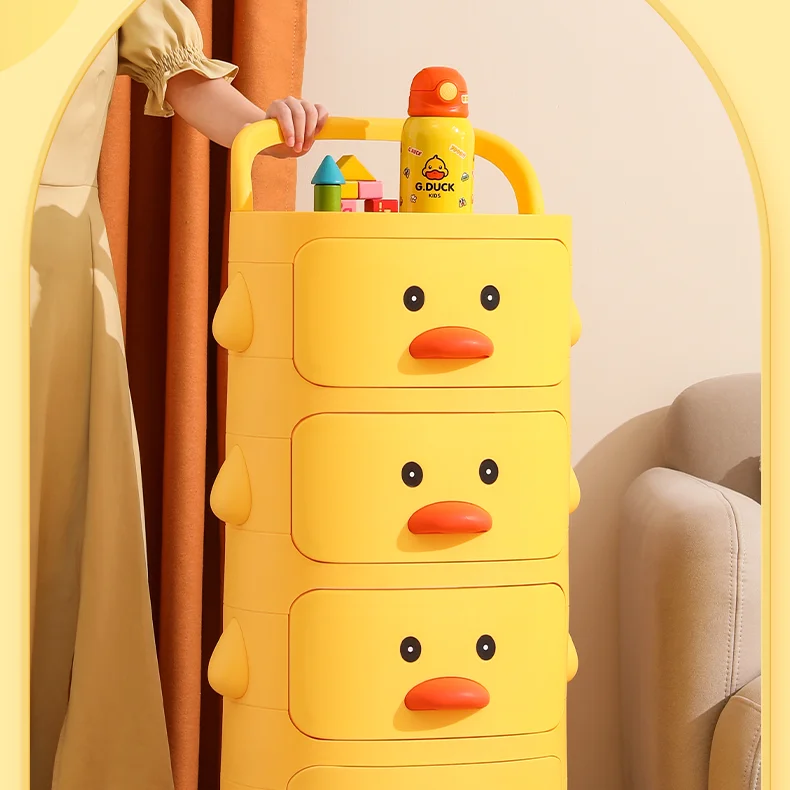 XingYou cheap children bookshelf plastic kindergarten furniture toy chest drawer storage cabinet