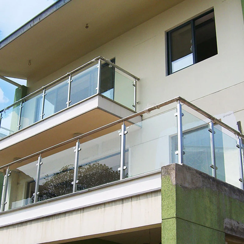Glass Stairs Railing Design Most Purchased 304 316 Stainless Steel Outdoor Rail Top Mounted Rail Balcony Glass Balustrade Post