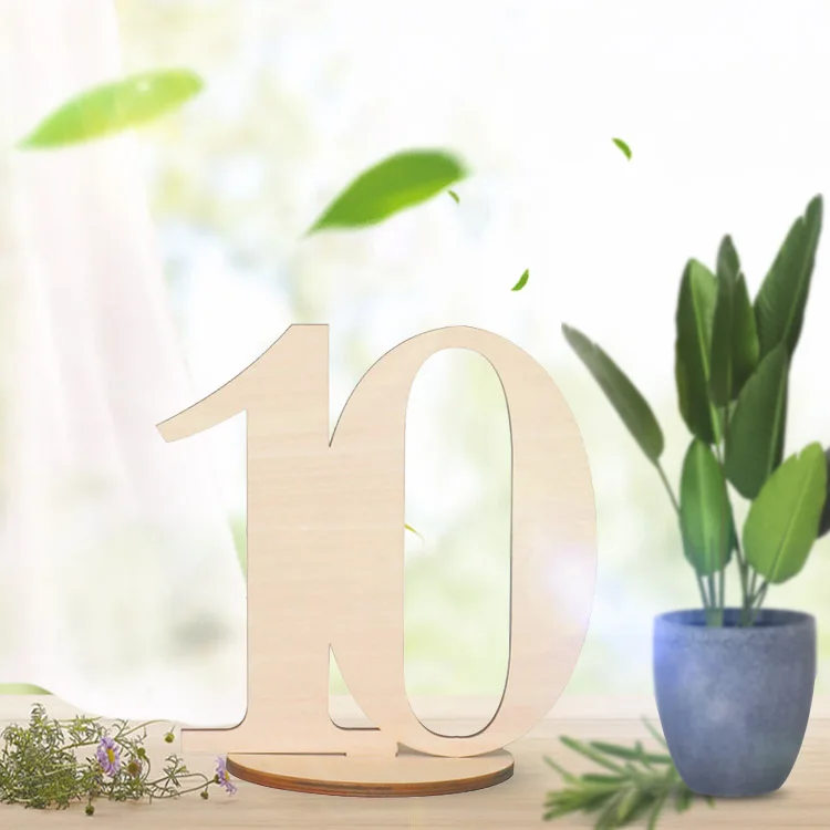 Laser Cut Free Standing Wood Wedding Table Numbers