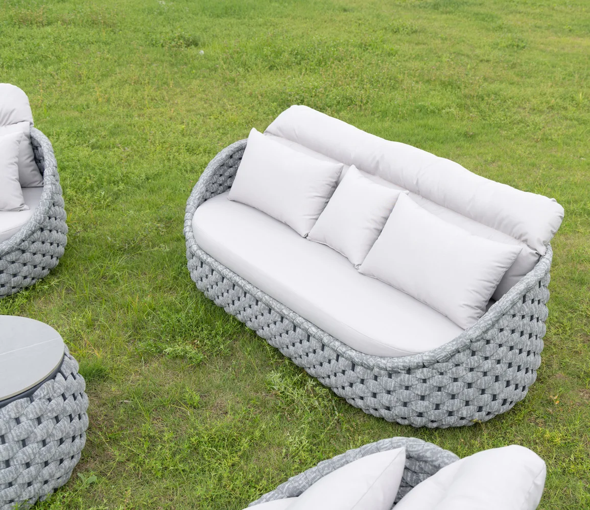 Terrace outdoor balcony furniture rope weaving outdoor lounge furniture garden sofa set
