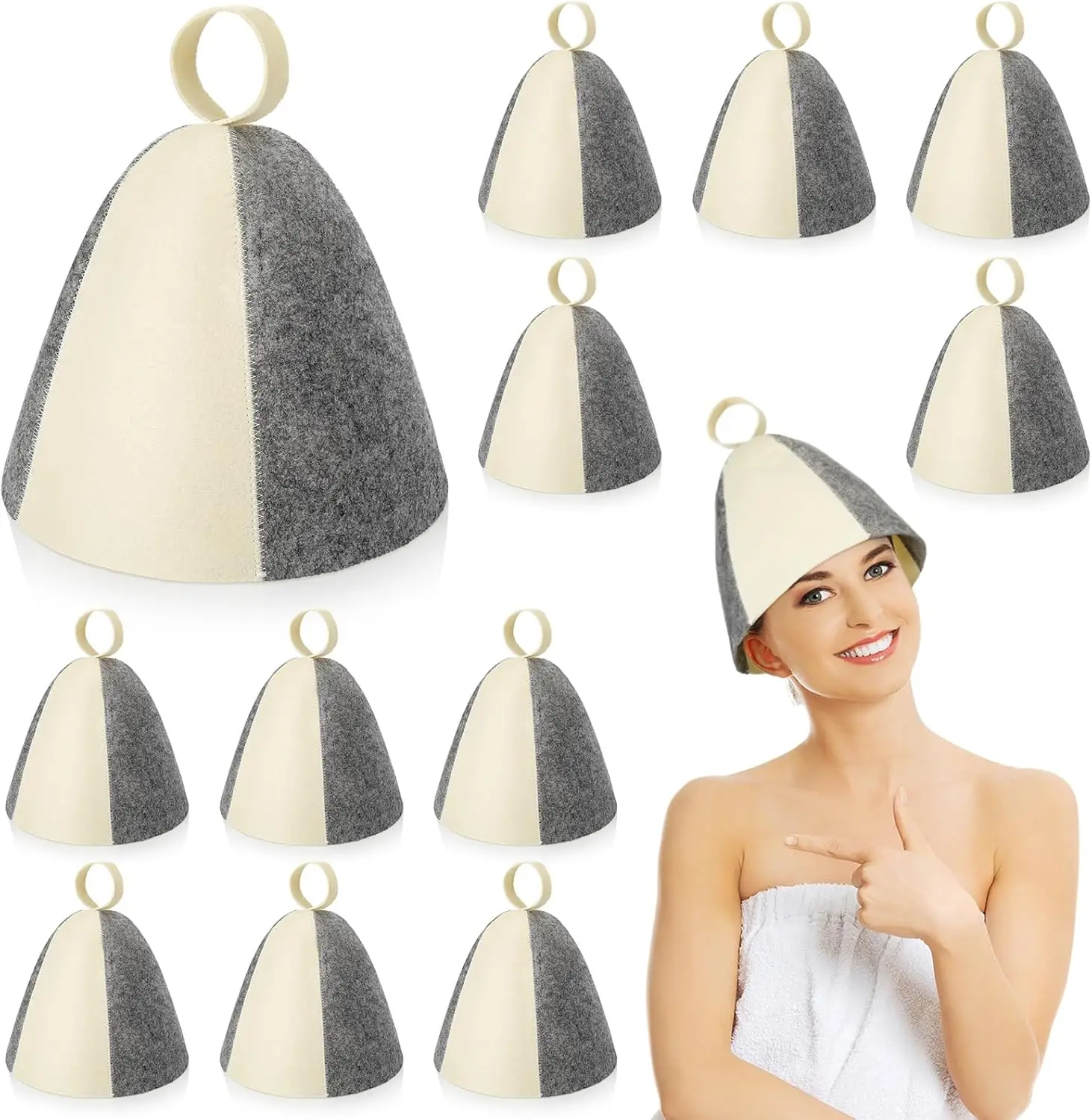 wholesale top quality 100% wool felt sauna hat/cap for Russia Bath and Banya Hat