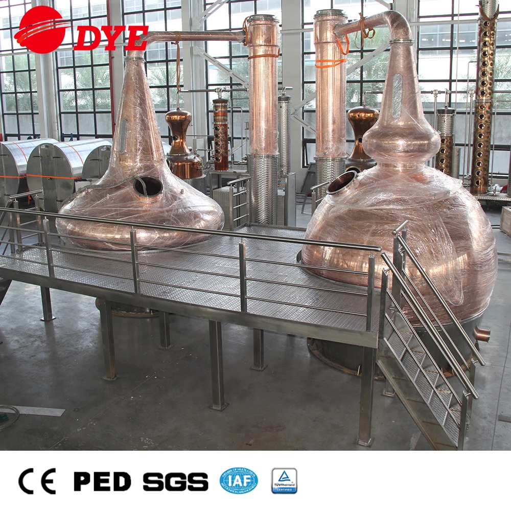  DYE Double 5000L шотландская винокурня для виски система медной дистилляции алкоголя оборудование винокурни машина