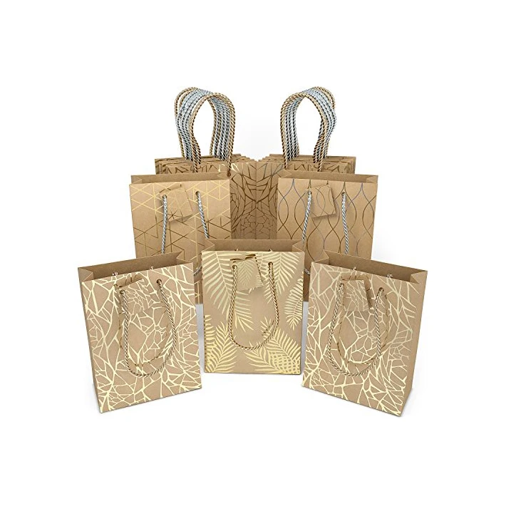 Luxury Gold Paper Hot Stamping Logo Gift Paper Bag Wholesale