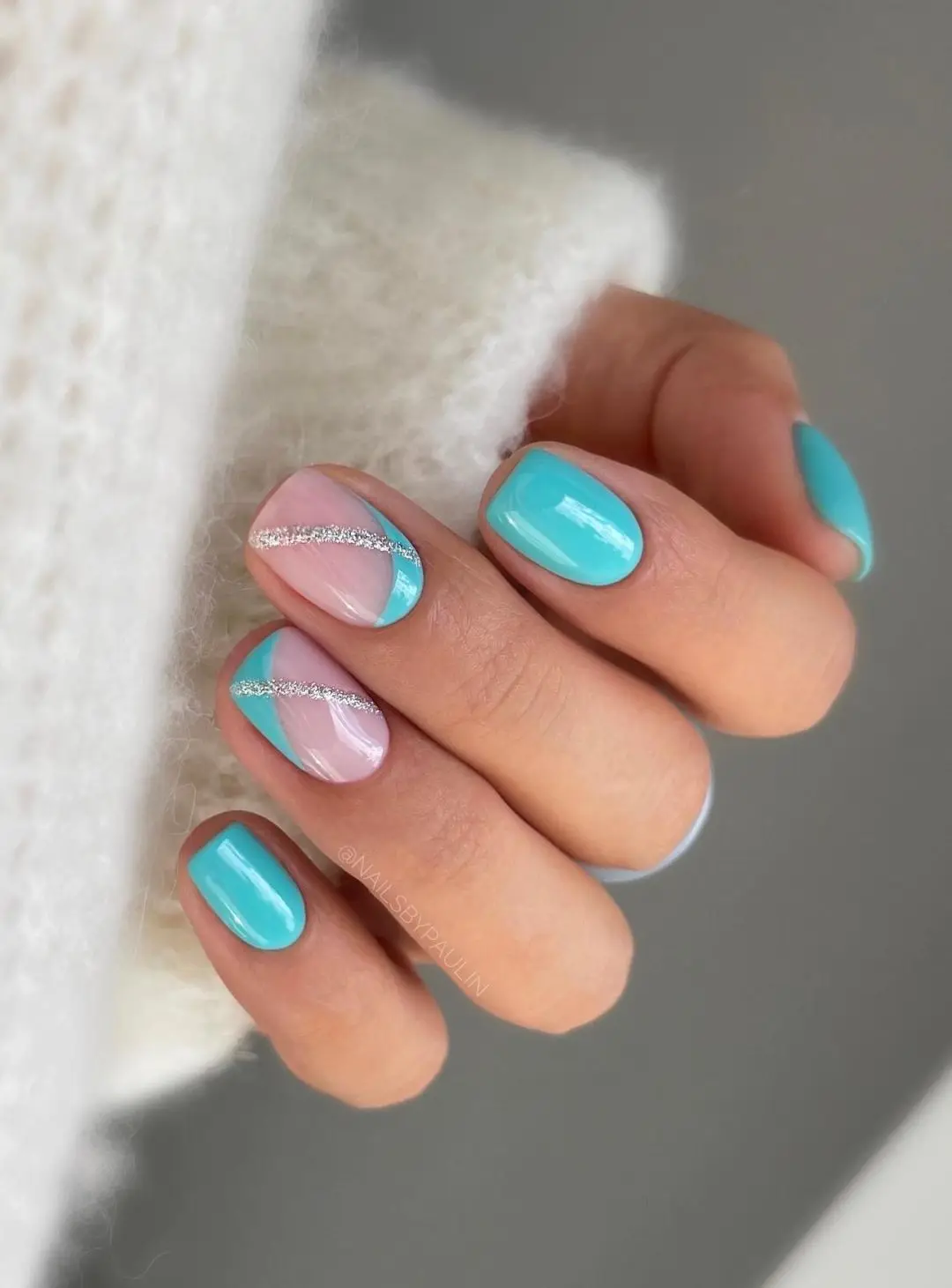 2024New Stunning Turquoise & Teal Nail Designs Press On Nails False Nails