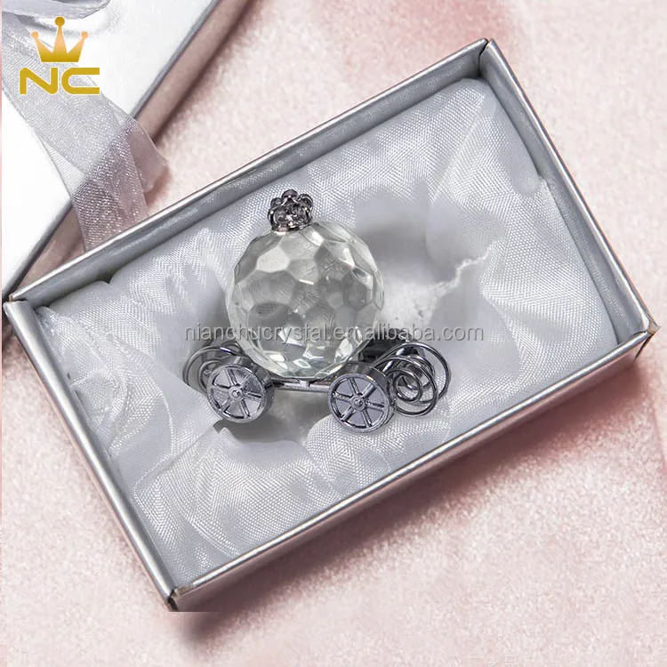 Silver Gifts Crystal Pumpkin Carriage Wedding Souvenirs Guests