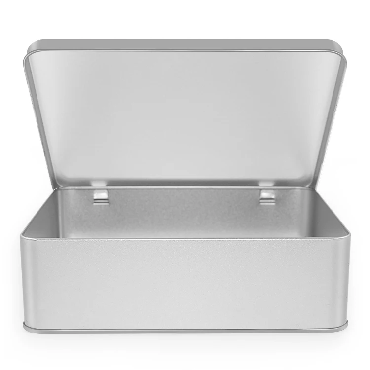 Custom Printed Matte Finish Metal Empty Cake Chocolate Storage Packaging Containers Rectangular Tin Box With Lid