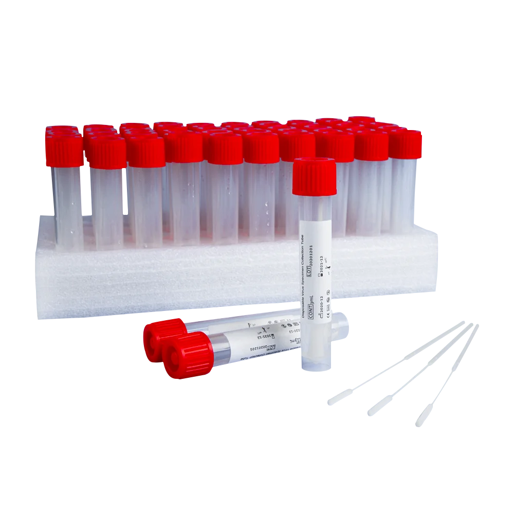 Huaree Medical Disposable Sample Collect Tube Ong VTM Test Kit With Flocked Nylon Sponge Swab Stick