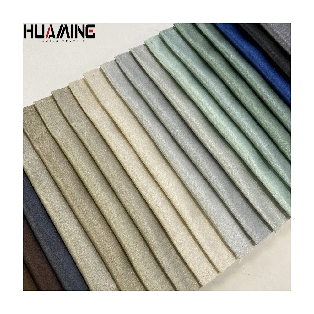 No MOQ 100% Polyester 238GSM Medium Weight Wholesale Jacquard Yarn Dyed Upholstery Satin Silk Plain Fabric For Clothing