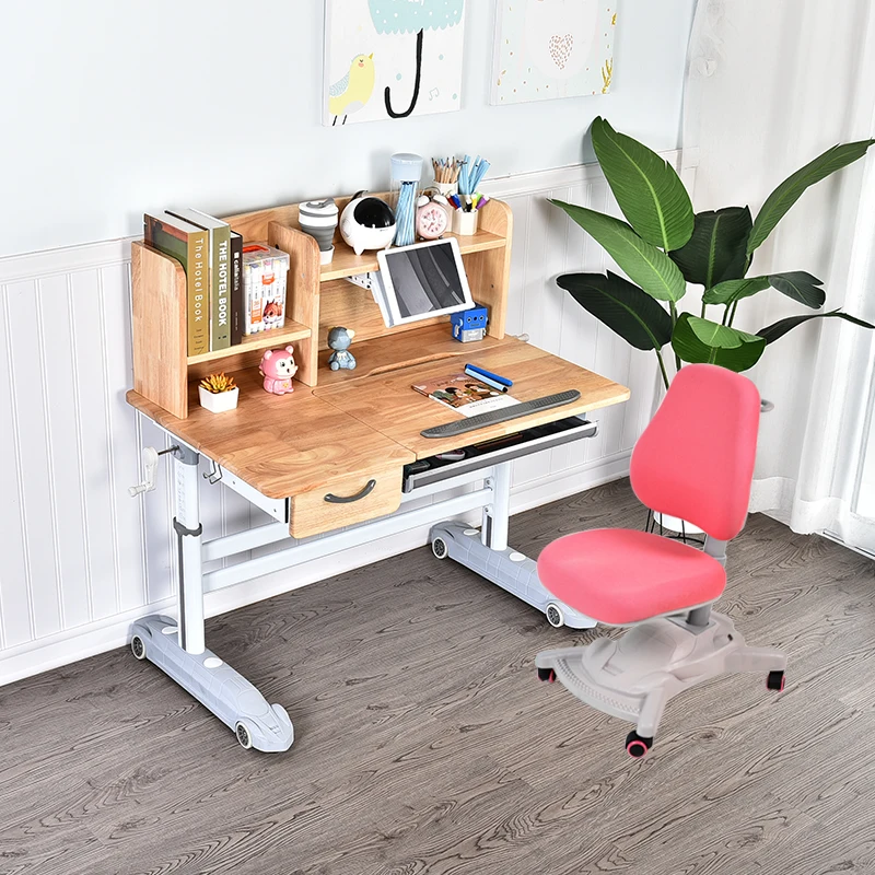 NEW adjustable study table and chair set  wooden  desk with drawers for kids