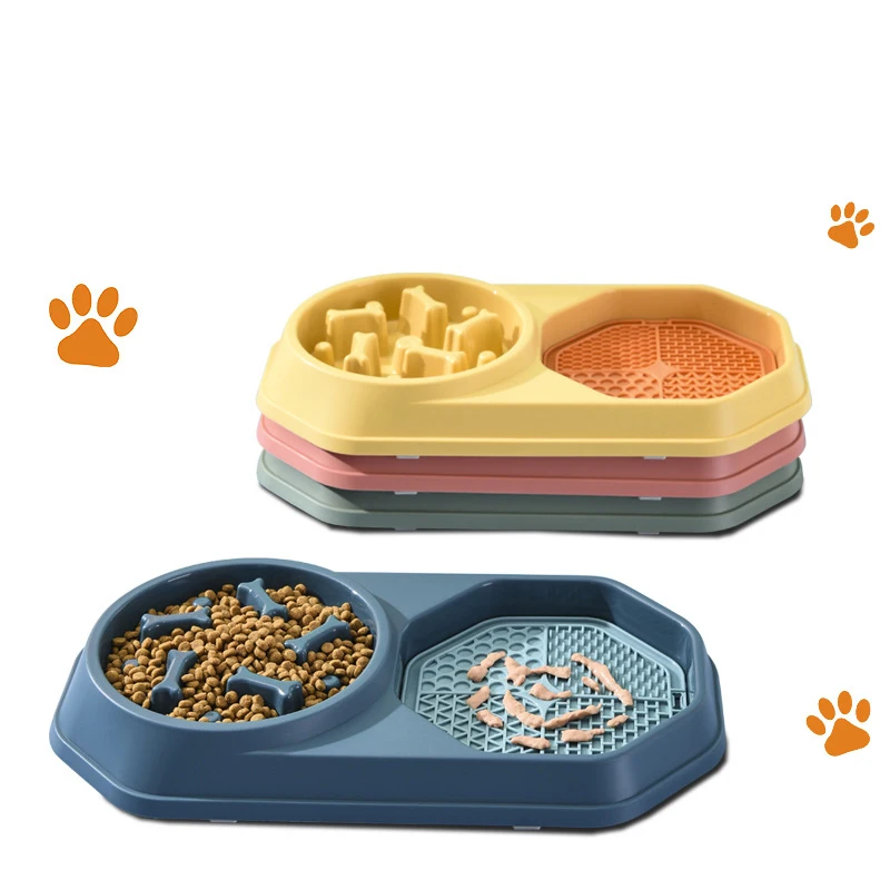 Manufacturer Wholesale Green Yellow Blue pink Slow Feeder Dog Bowls with Lick Mat