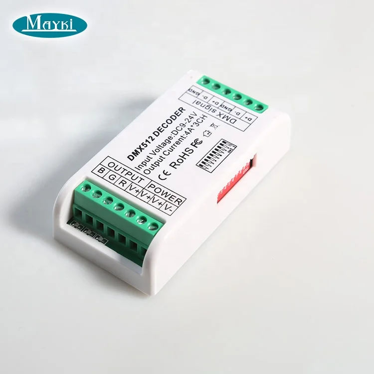 MINI DMX Control 3 Channel DMX receiver LED Strip RGB DMX512 Decoder dimmer driver with DIP switches