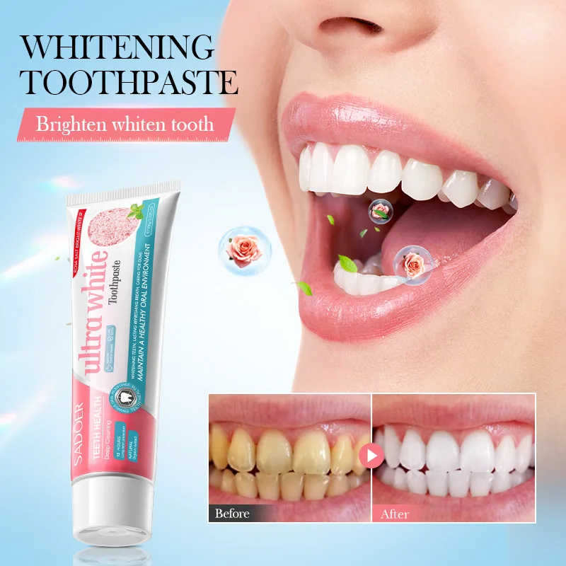 SADOER High Quality Oral Cleaning and Tooth Care Rose Salt Bright White Stain Removing Gingival Toothpaste