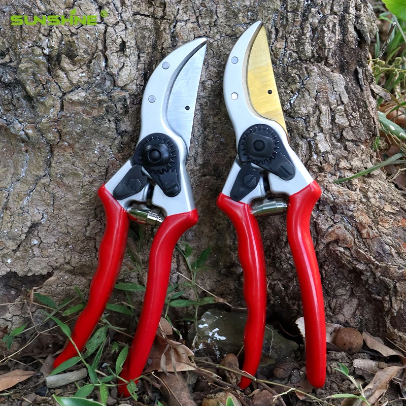 SUNSHINE Flowers Gardening Scissors Stainless Steel Pruner Garden Durable Garden Shears for Plants with Leather Holster & Tool
