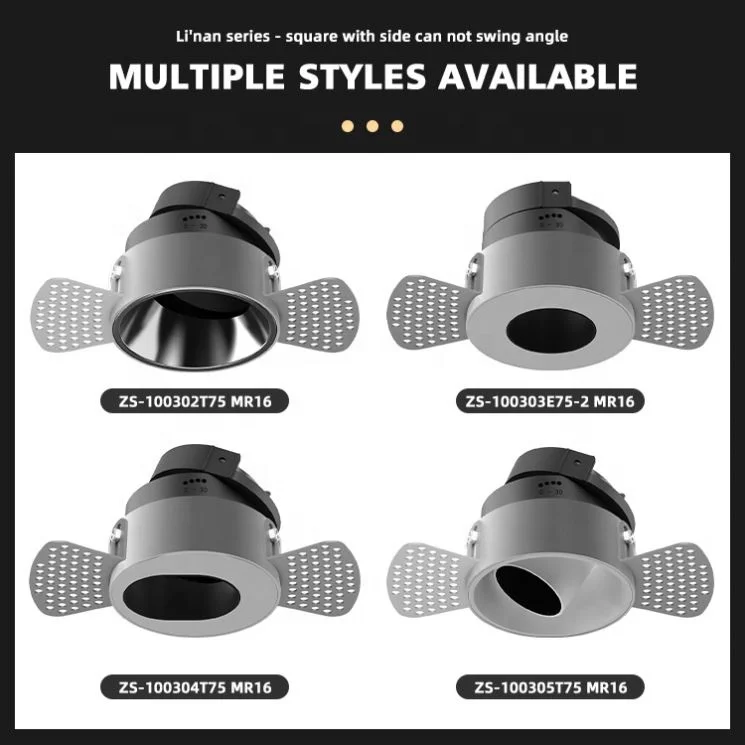 Nano Powder Spraying Spray Paint Electroplating Borderless Aluminum Adc12 Led Spotlight