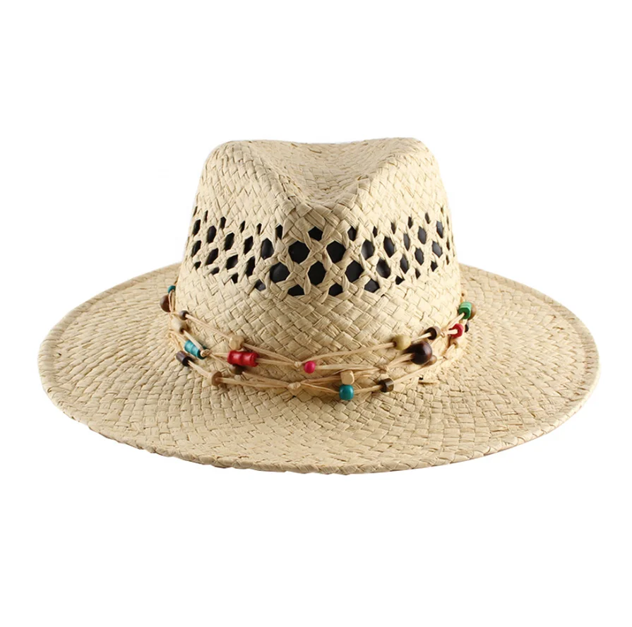 New Summer Mexican Oversized Wide Brim Hollow Straw Hat Sun Shade Jazz Top Hat Outdoor Beach Travel Straw Hat for Women