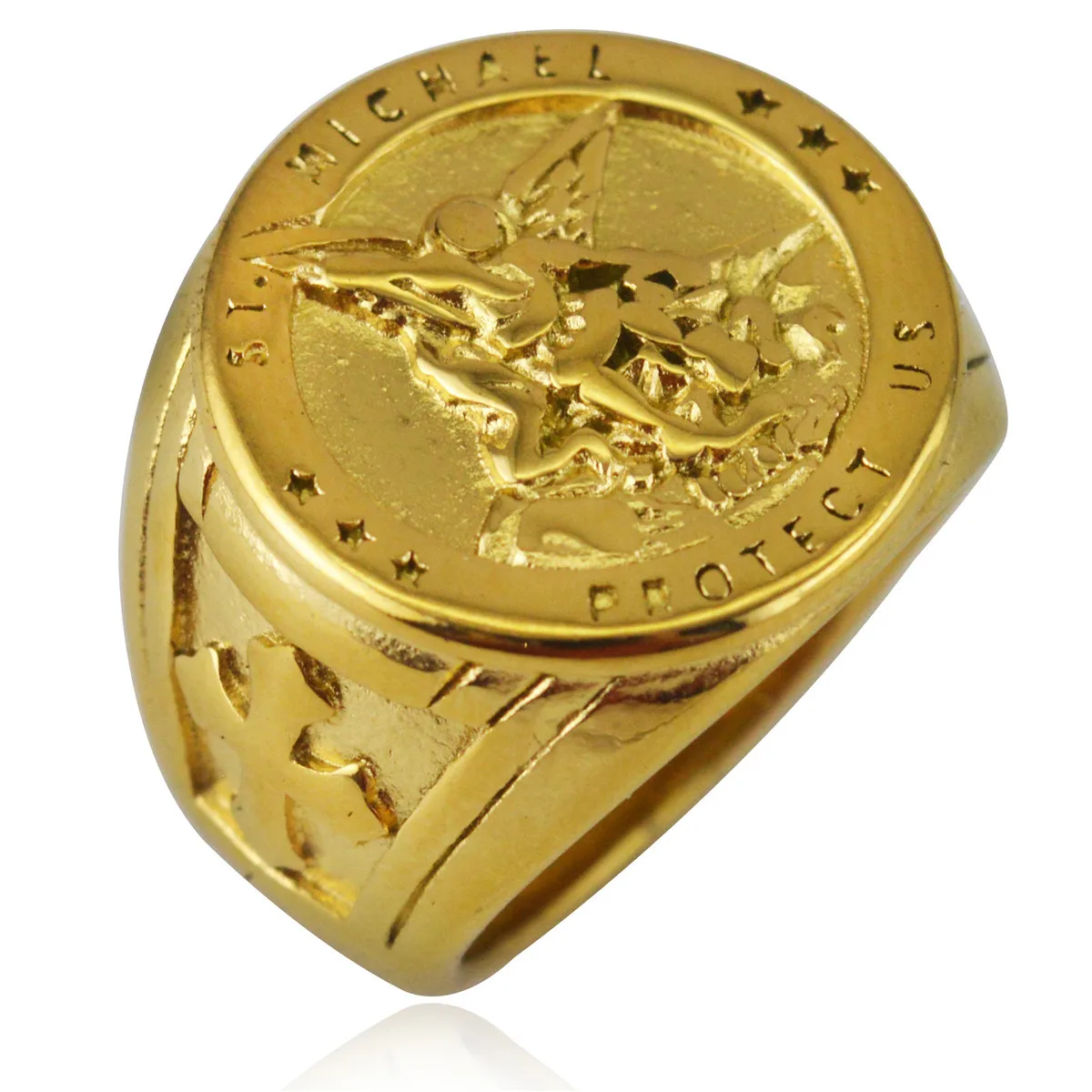 Angel punk fashion titanium steel ring with logo personalized Dropshipping to USA and Europe