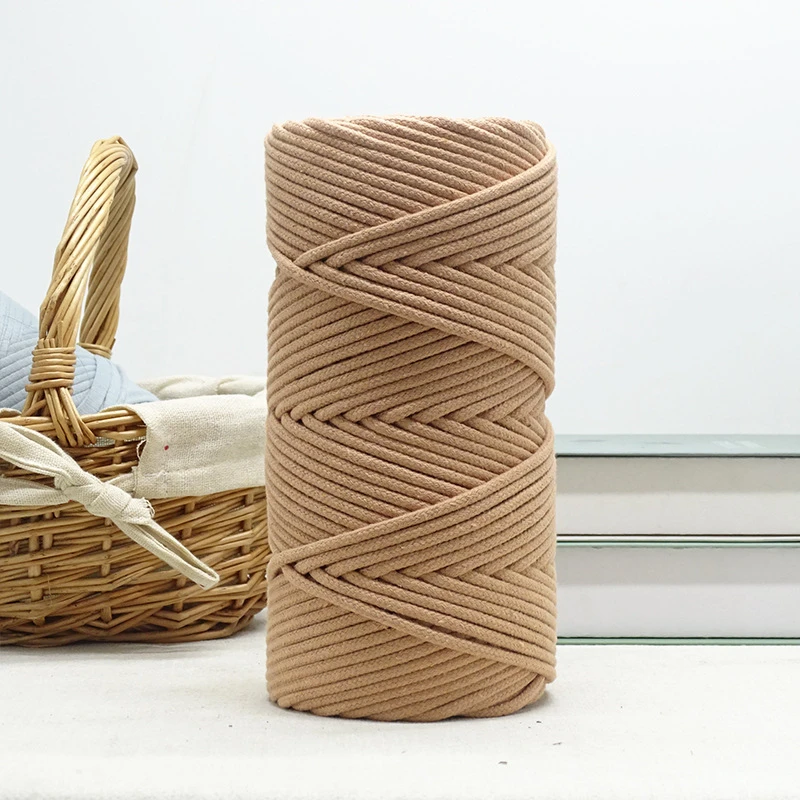 Basic 3mm 4mm braided cored colorful macrame cord cotton rope 32 colors for handmade project