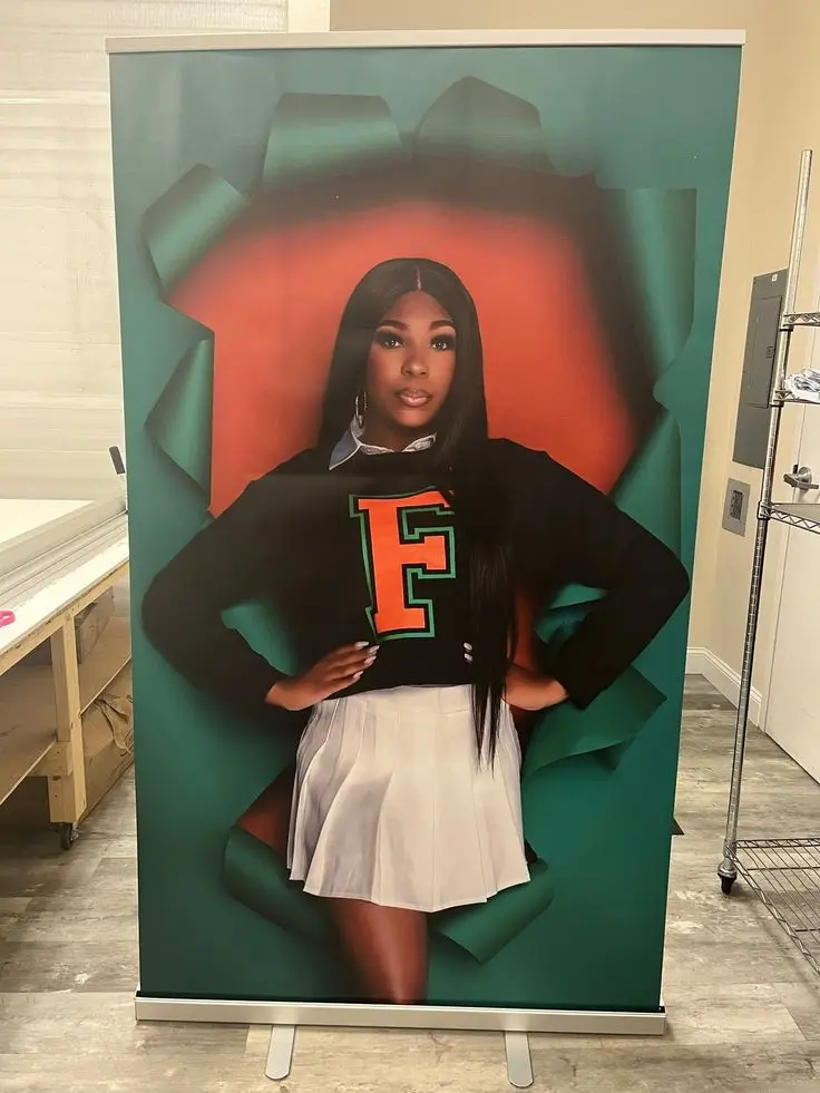 Custom Printing Shopping Advertising Portable Wide Base Roll Up Display Retractable Aluminum Retractable Rollup Banner Stand