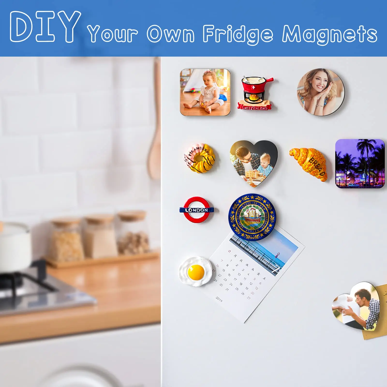 Sublimation Blanks Refrigerator Magnets DIY Decorative Magnets sublimation fridge magnet blank Round Square Heart Shape