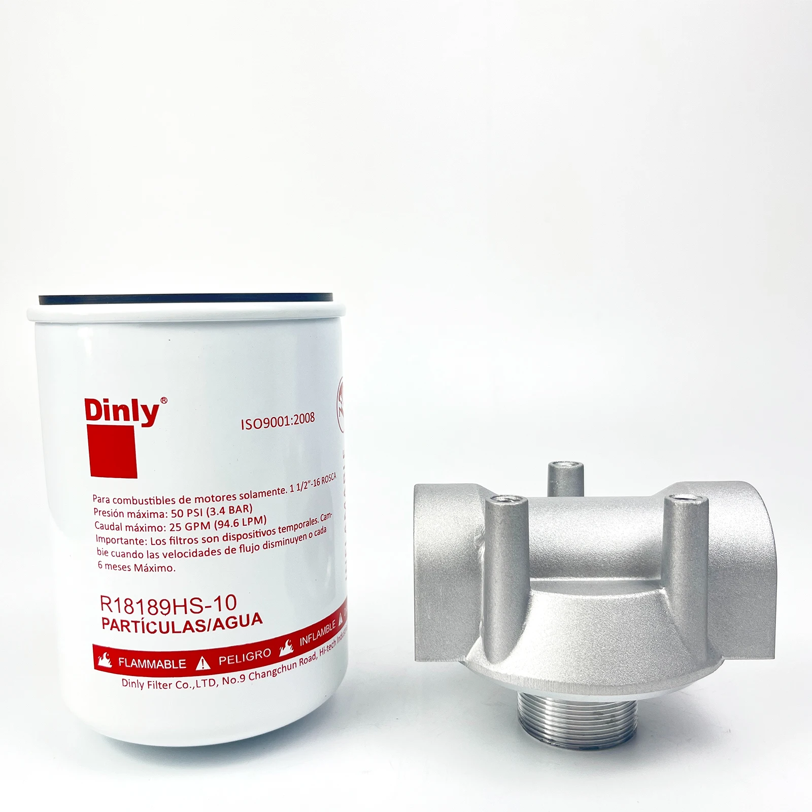 Aluminum Alloy Fuel Dispenser Filter Diesel Gasoline Solvent Trap Fuel Filter R18189HS-10 with Holder