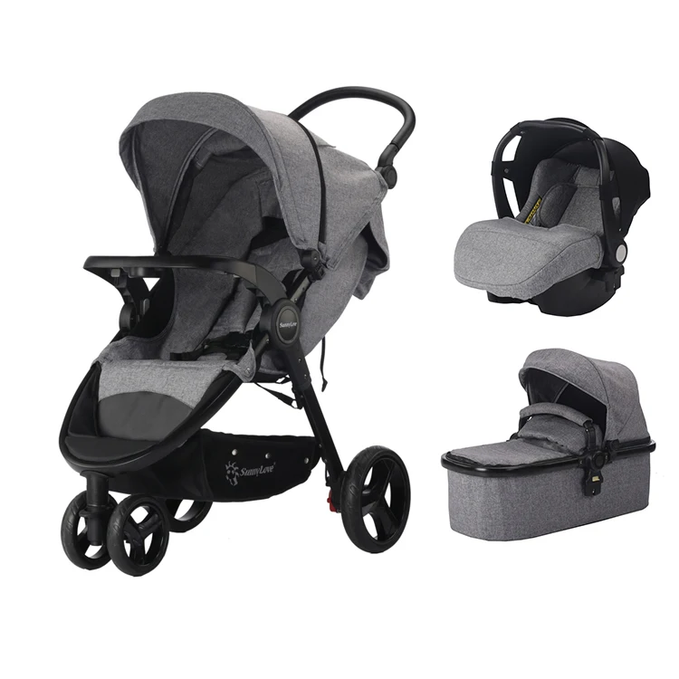 folding handle eva 3 wheel baby carriage /tricycle baby pram 3 in 1