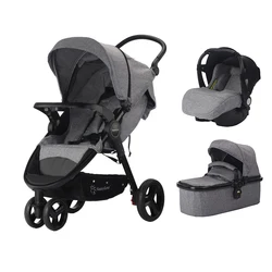 folding handle eva 3 wheel baby carriage /tricycle baby pram 3 in 1