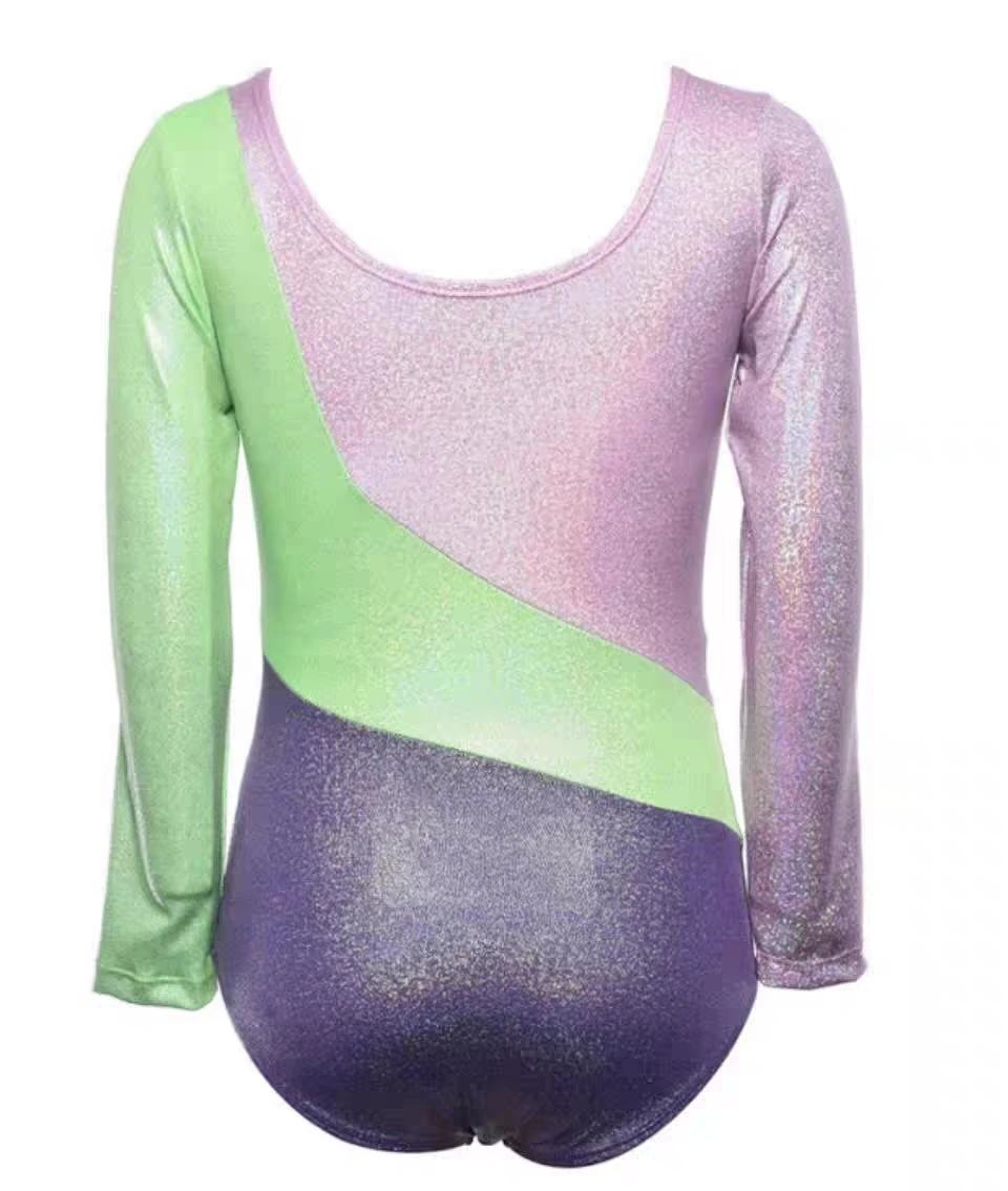 Professional manufacture high quality long sleeves women gymnastics leotards competition