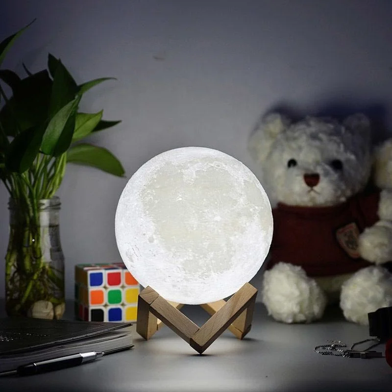  Лампа HITECDAD 3D Moon Беспроводная с сенсорным управлением Домашний Беспроводной ночник настольная