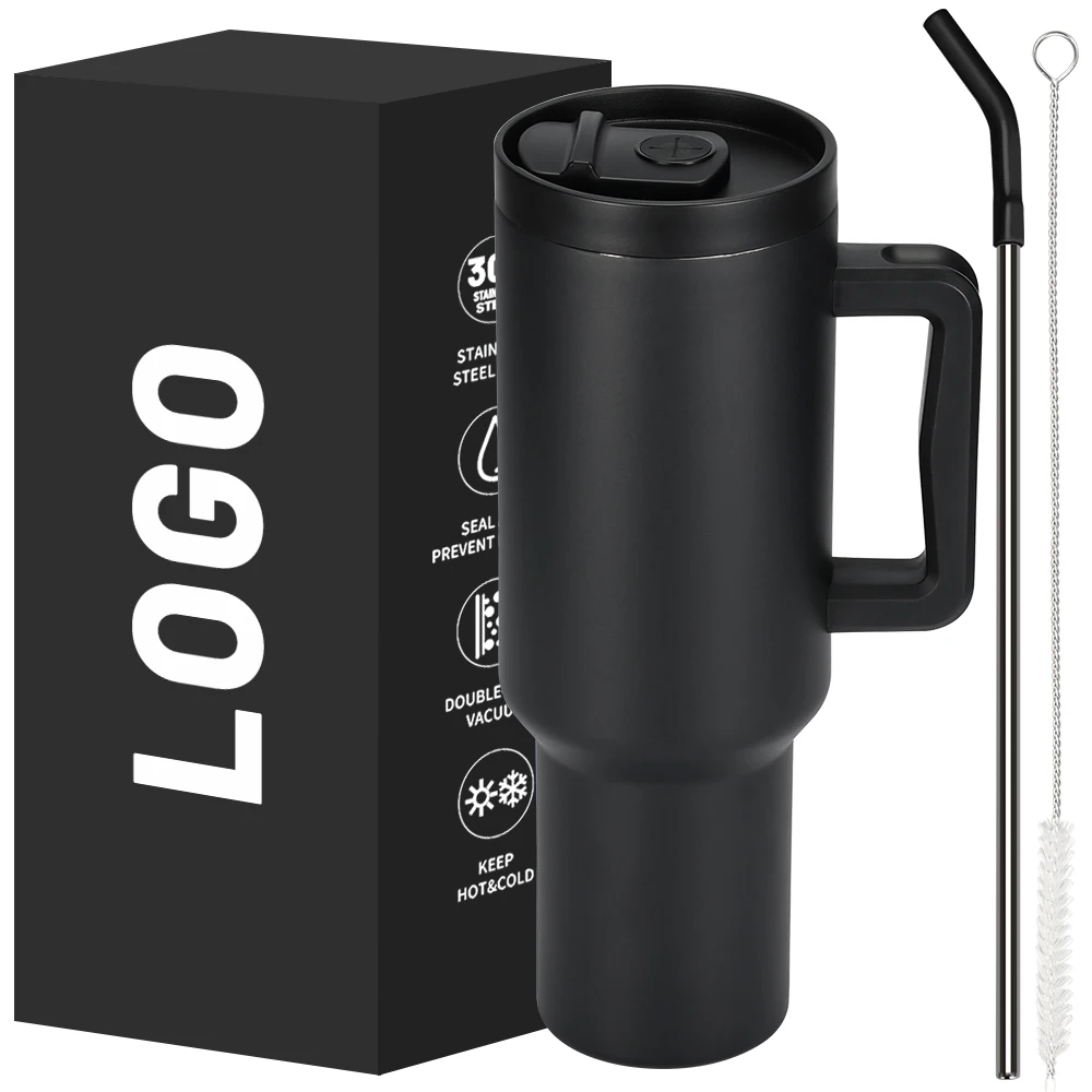 Sports 40oz 1200ml New Stainless Steel Insulated Travel Tumbler Leakproof  With Stainless Steel Straw