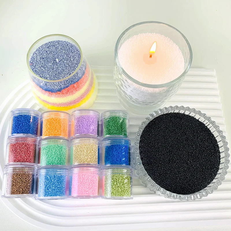 Wholesale Natural Non Toxic Pearled Palm Wax Candle Creative Sand Art Scented Candles Colorful Granulated Sand Wax