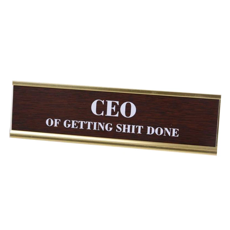 Custom metal aluminum nameplate office desk nameplate