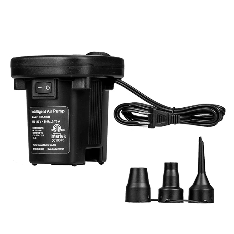 Portable Electric Air Pump for Inflatables Couch Air Mattress Quick Fill AC Inflator Deflator with Nozzles