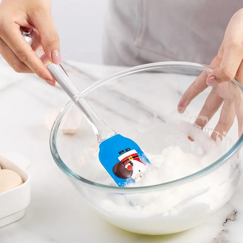 Christmas spatula pack of 2  silicone kitchen spatula with silk printing oem order for cream spatula