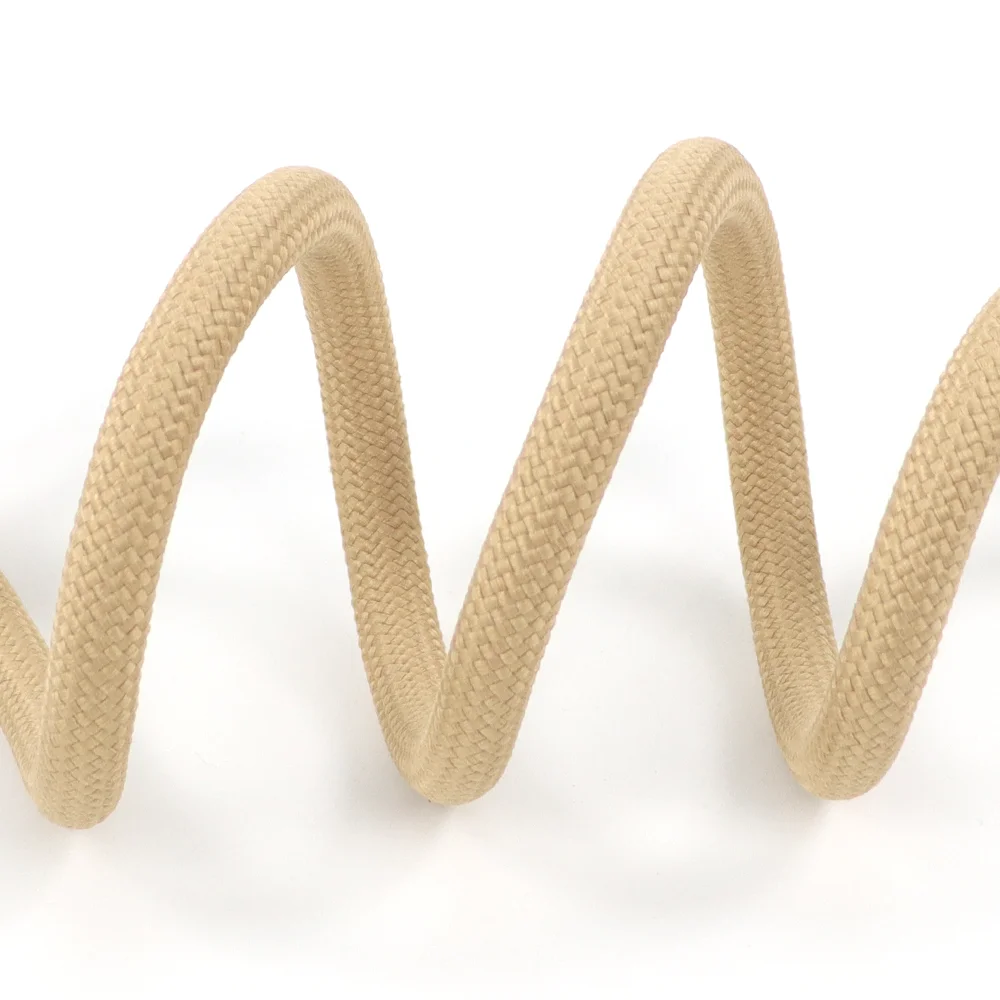 Adjustable Sand Round Rope Leash High Quality Wear Resistant Pet Round Rope Leash with Leather Interface for Sale