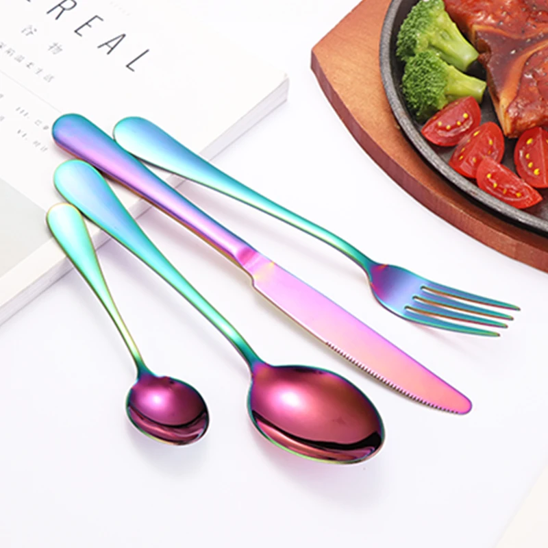 Black Stainless Steel Wedding Wooden Box Best-Selling 24-Piece Cutlery Set