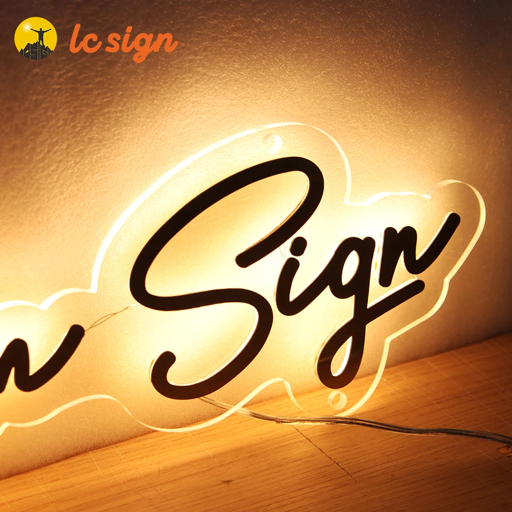 NO MOQ Personalized Light up Custom 3D Acrylic Sign Backlit Logo LED Business Sign led sign board wedding Salon Beauty Bar Decor