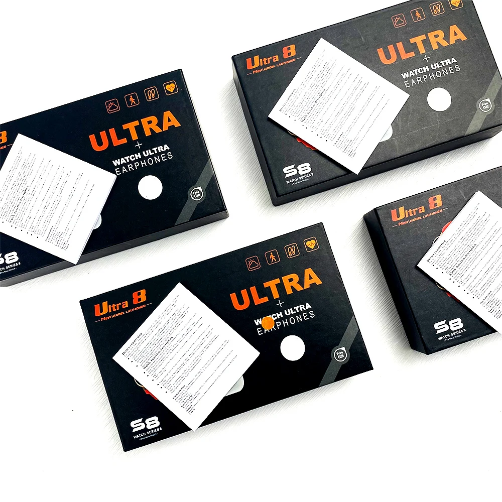 Smart Watch S8 Ultra 8  Series 8 Phone Call Reloj Inteligente Waterproof Smartwatch with Headphones Headsets Earbuds 2 in 1