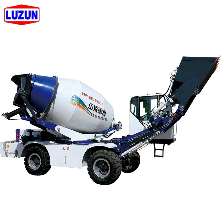LUZUN factory price 6.5M3 Cummins diesel engine mobile self loading concrete mixer concrete mixer with self loading in china