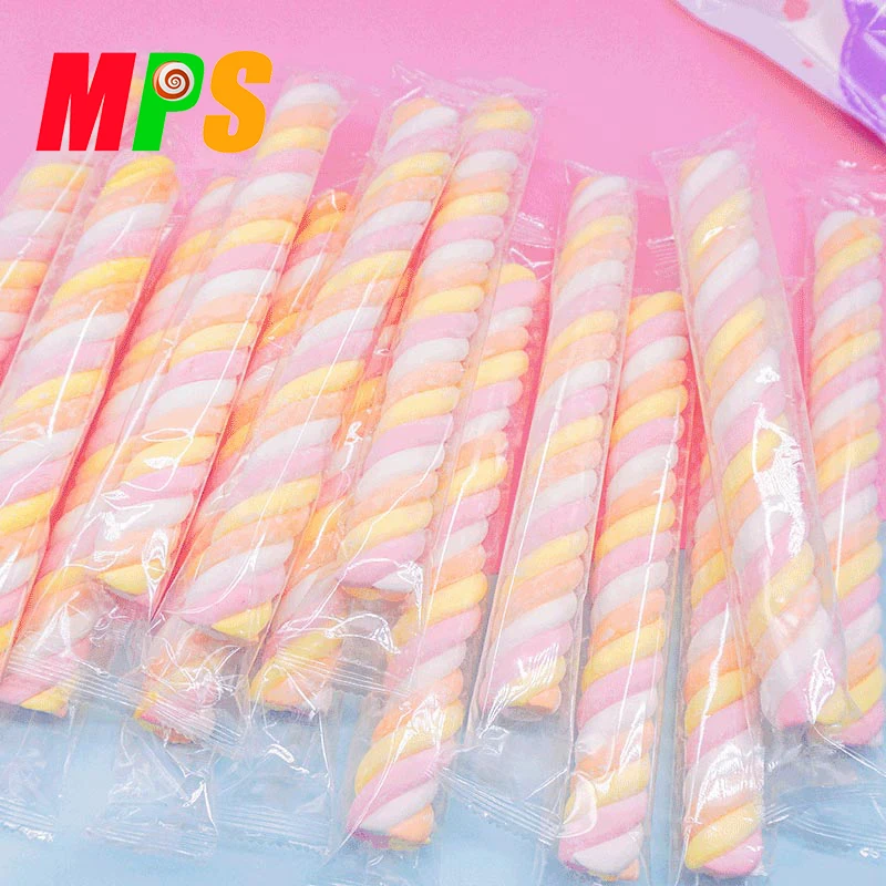 Halal High Quality 8g Twist Multi Color Strawberry Flavoured Marshmallow