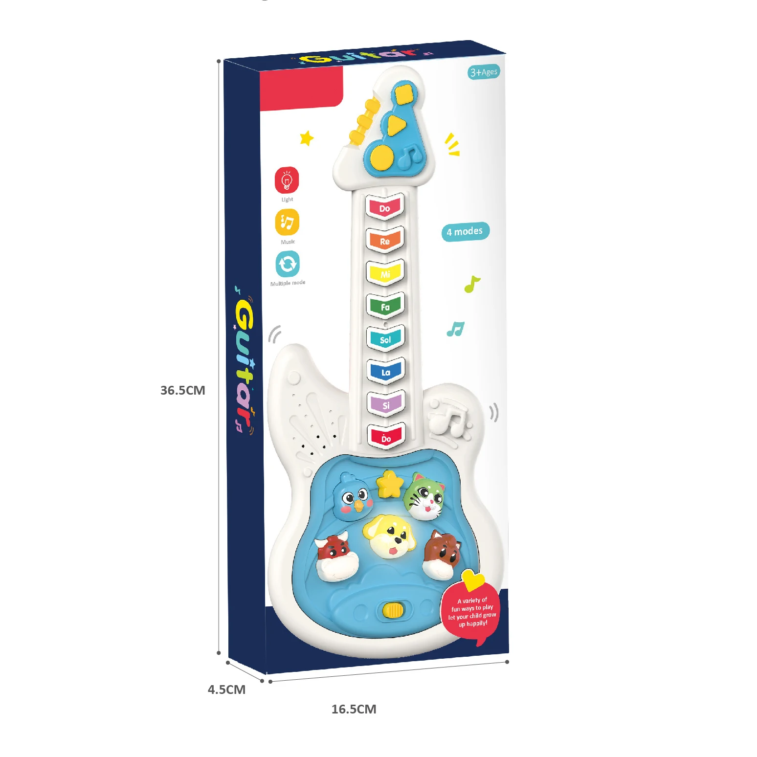 2024 Baby new early education lights instrument guitar keyboard toy cartoon animal electric guitar music toy