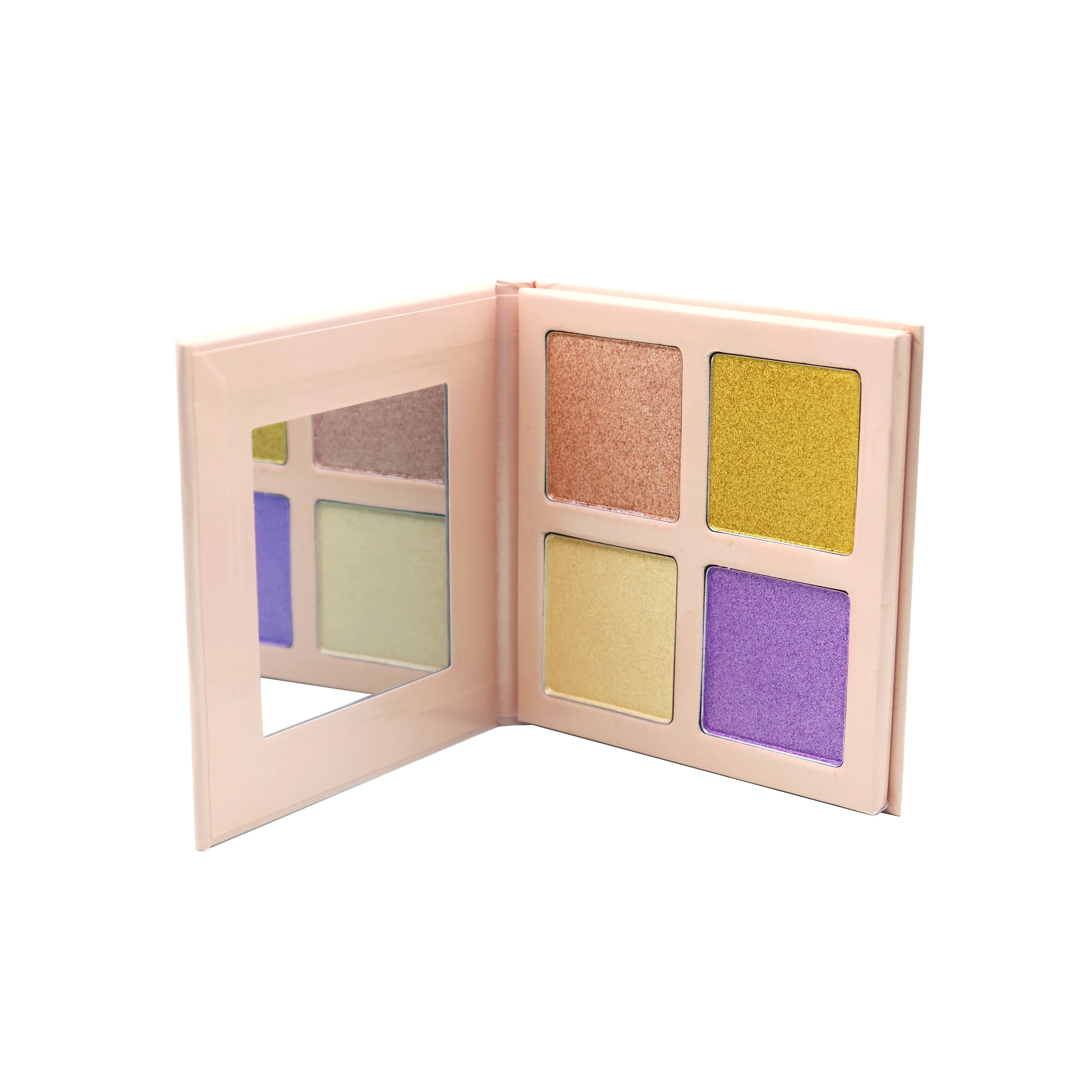 Private Label DIY Highlighter 10 Colors Long-Lasting High Pigment Vegan 4 Colors White/Pink Cardboard Pressed Waterproof Face